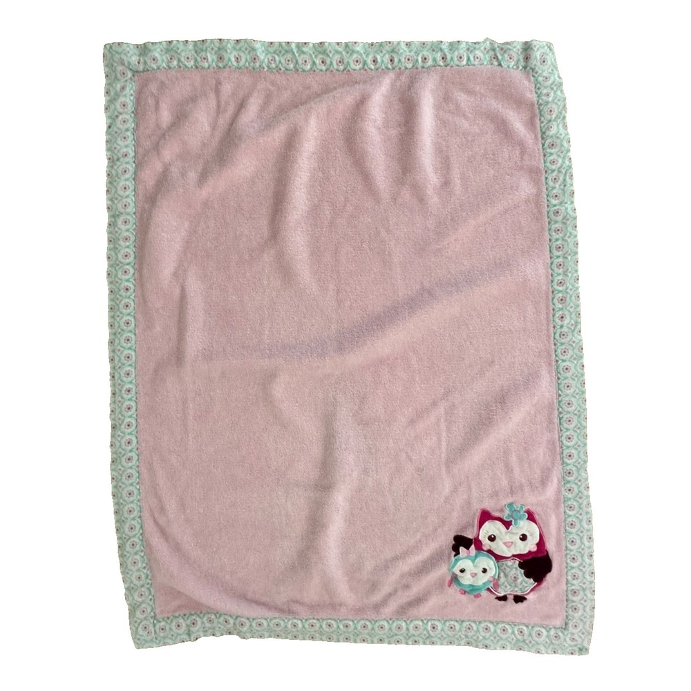 Summer Infant Inc 2012 Mom Baby Owl Blanket Pink Aqua Security Lovey